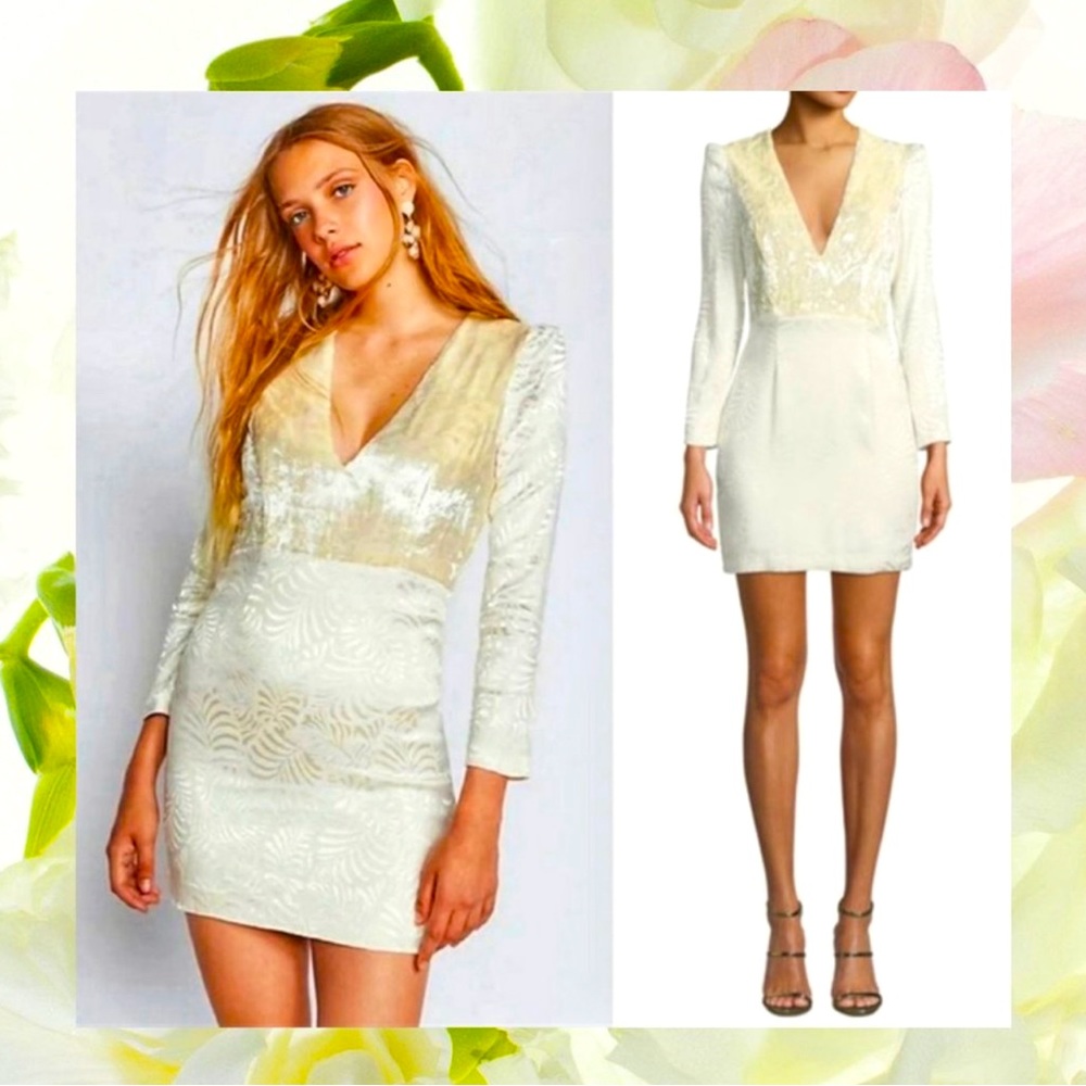 $250 NWT FREE PEOPLE Ivory V-neck Boho Mini Dress